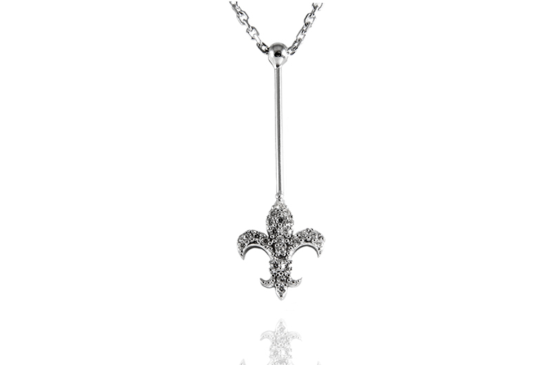 collar flor de lys de plata